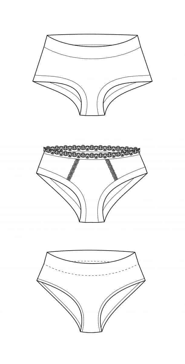 Women's Underwear Pattern & Tutorial. Women's PDF Printable and Projector Sewing  Pattern and Tutorial. Women's Underwear. 