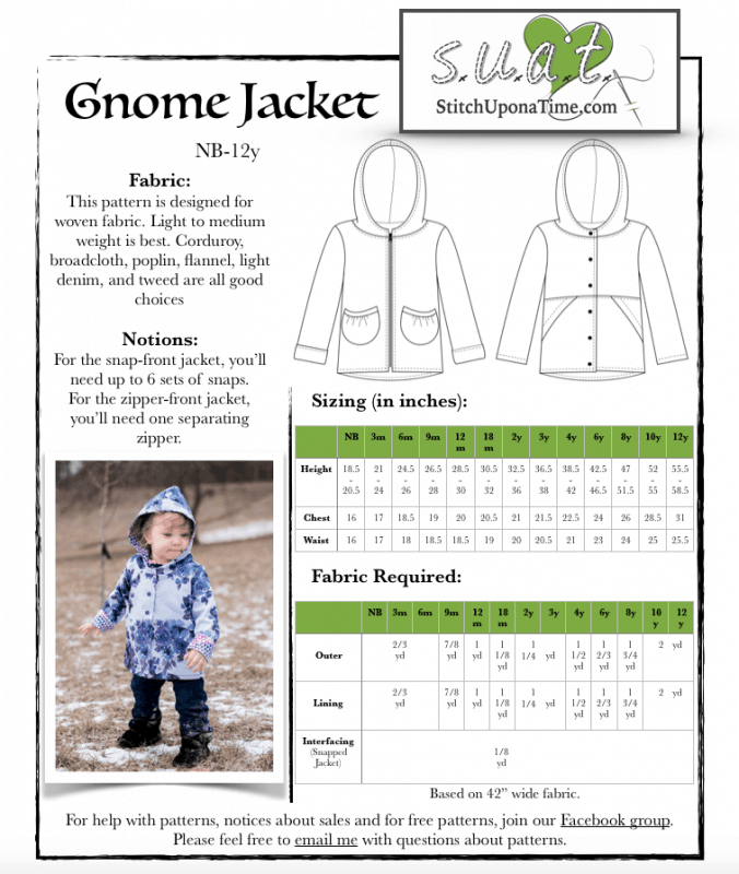 SUAT Gnome Jacket PDF Pattern